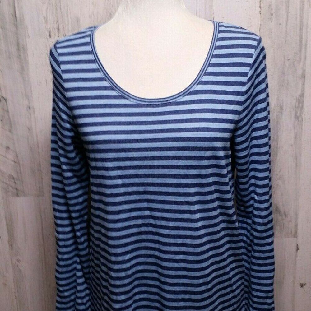 J. Jill Tunic Women's Small Blue Striped Long Sleeve